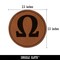 Ohm Omega Electrical Resistance Power Symbol Round Iron-On Engraved Faux Leather Patch Applique - 2.5"